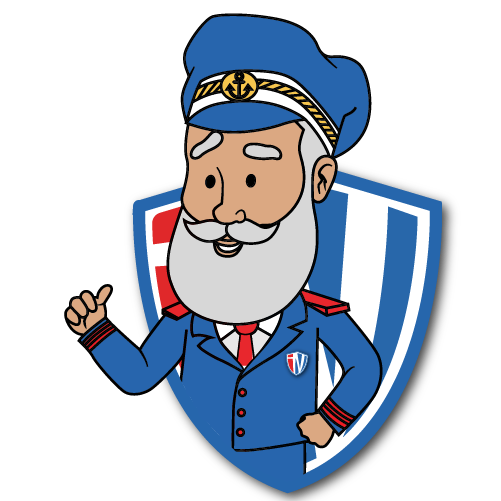 The Admiral mascot from Insurance Navy